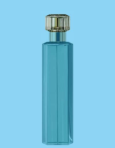 Perfume bottle colour render blue wash - back