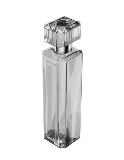 Perfume bottle colour render - grey perspective