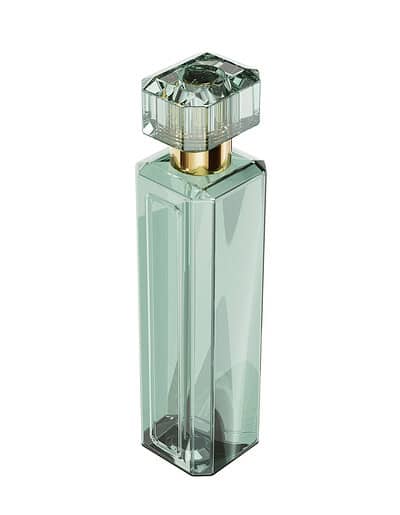 Perfume bottle colour render - green perspective